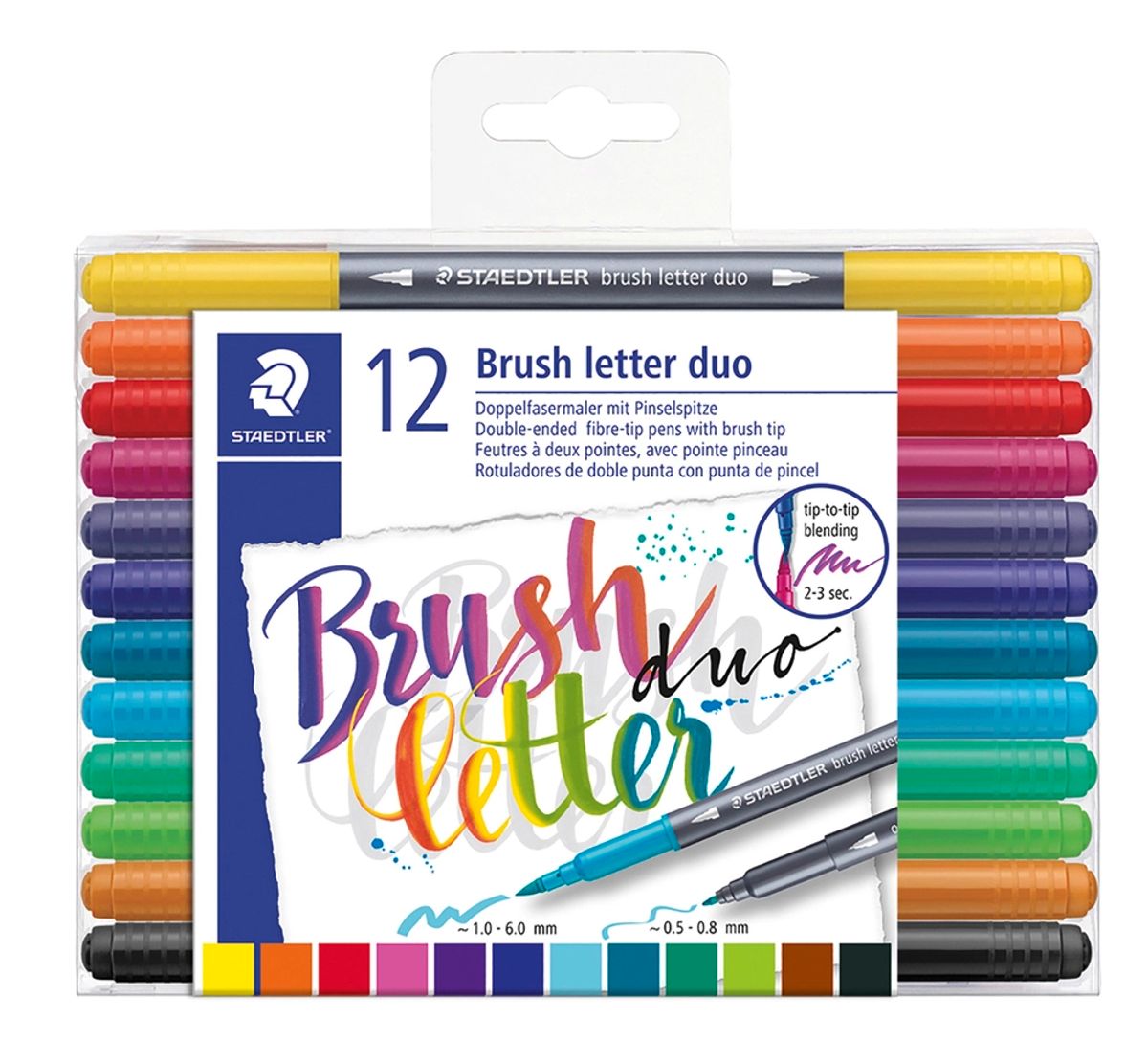 Brush letter duo Staedtler 12 ass. etui