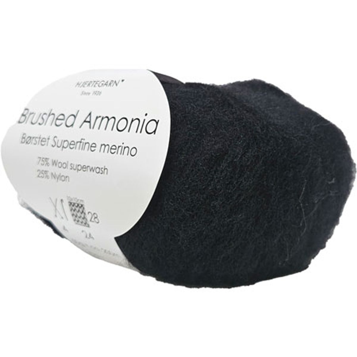 Brushed Armonia Børstet Superfine Merino Uldgarn Fv 500 Sort