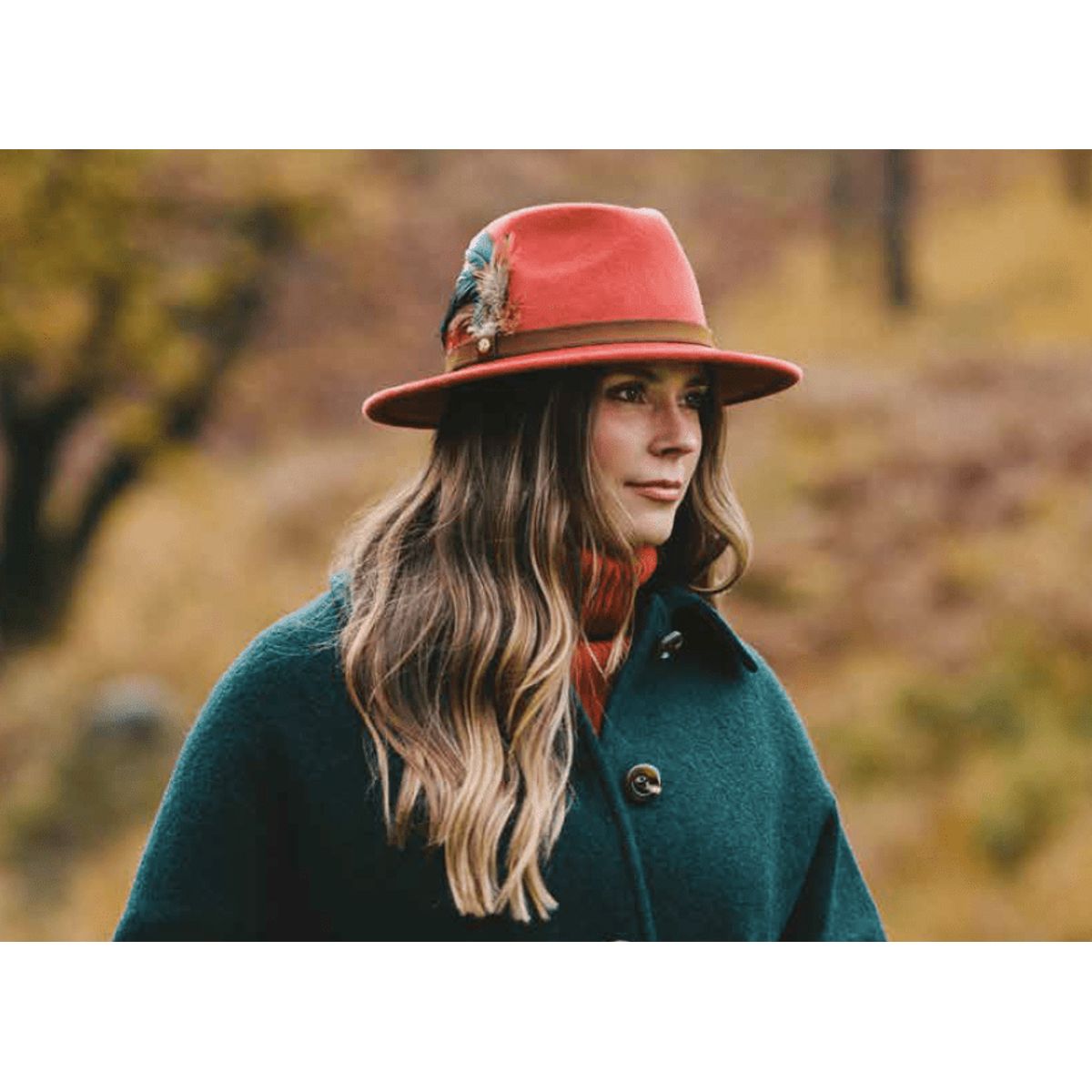 Brushed Wool Felt Fedora Hat - ginger - L/XL