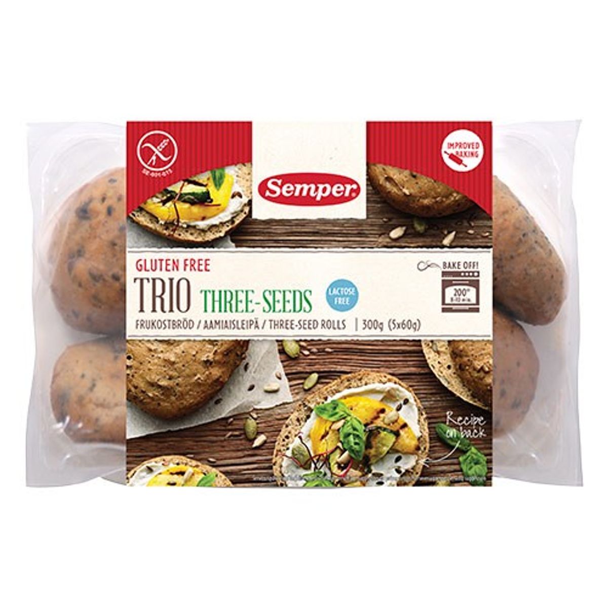 Brød trio glutenfri - 300 gram - Semper