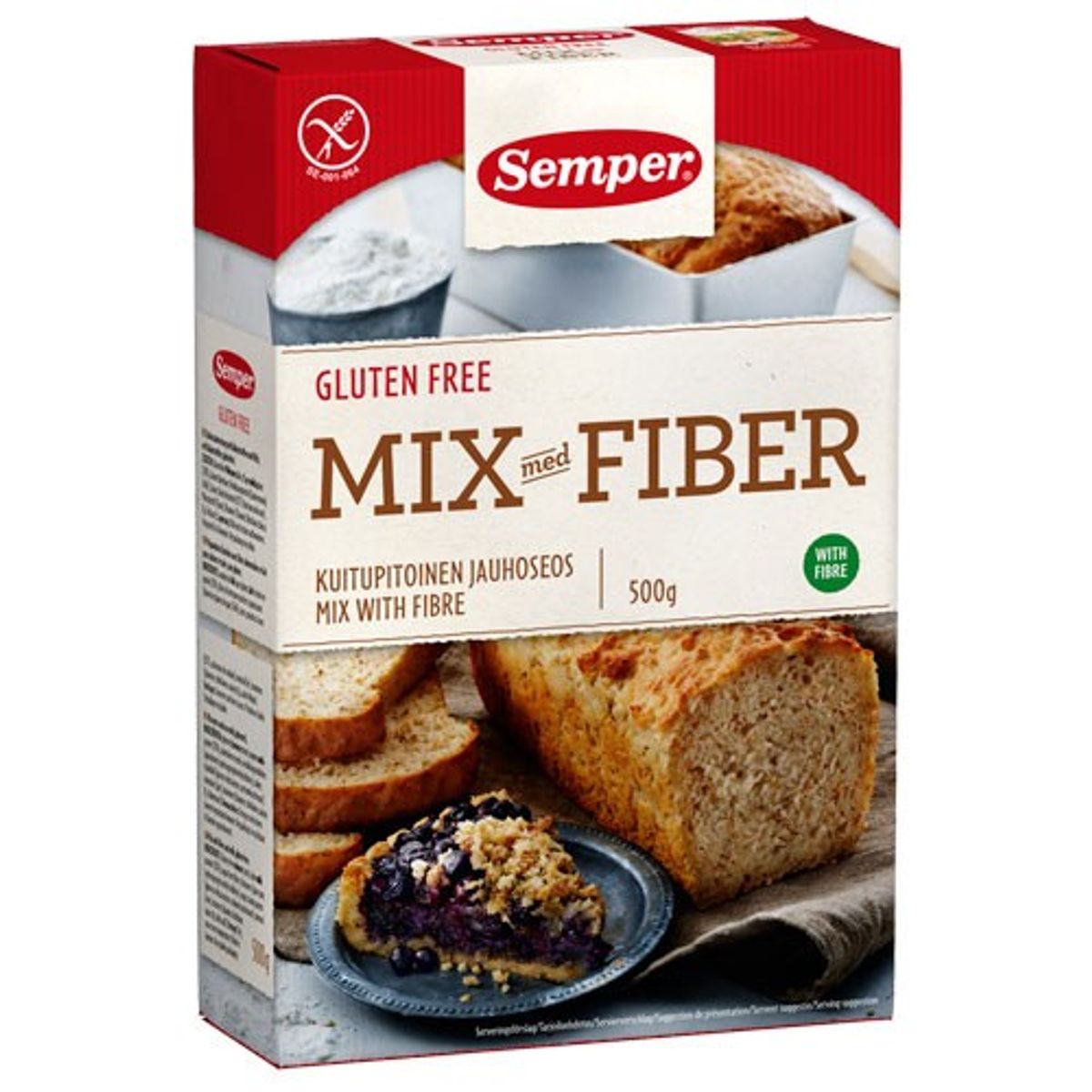 Brødmix med fiber glutenfri - 500 gram - Semper