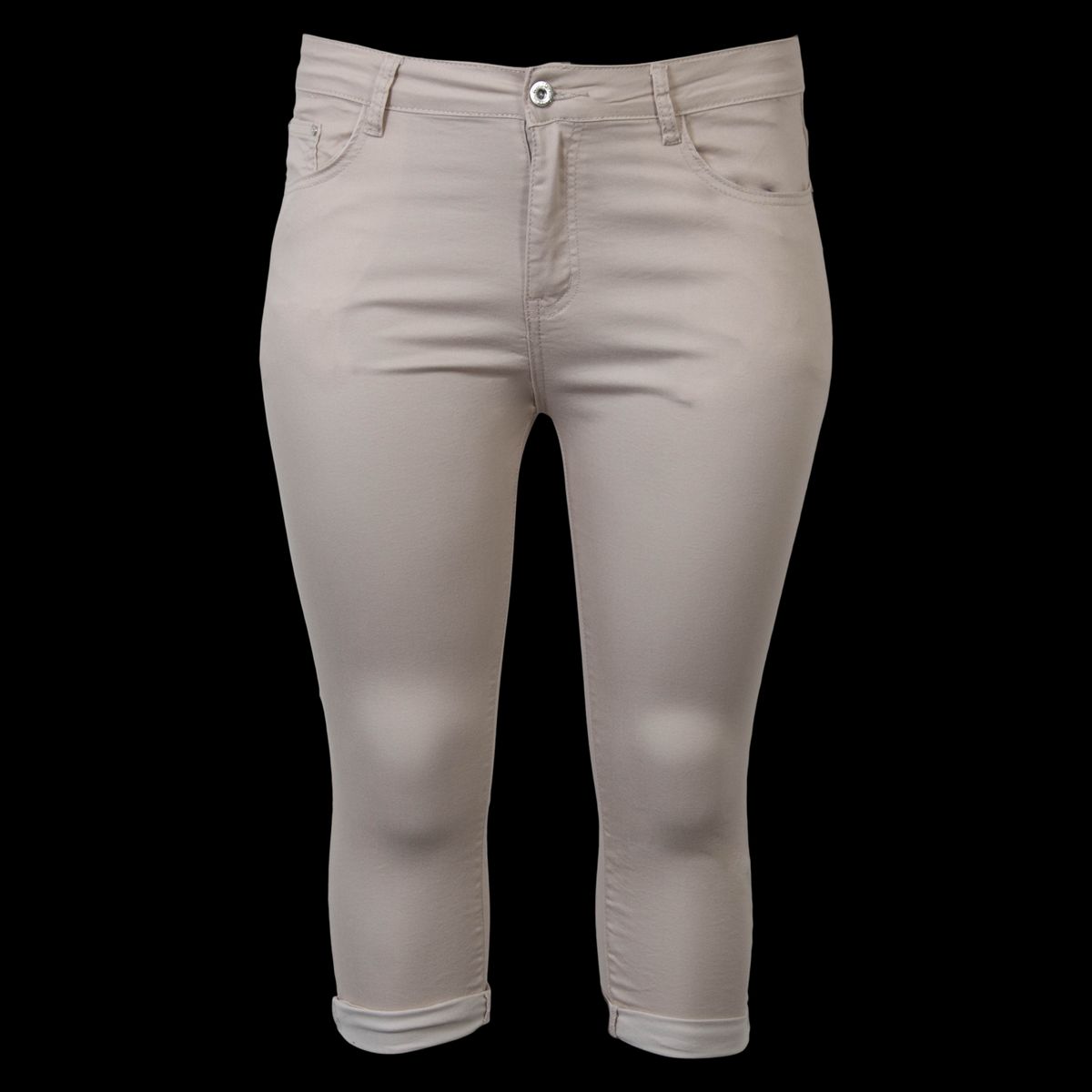 BS Jeans Dame Capri - Beige - 42