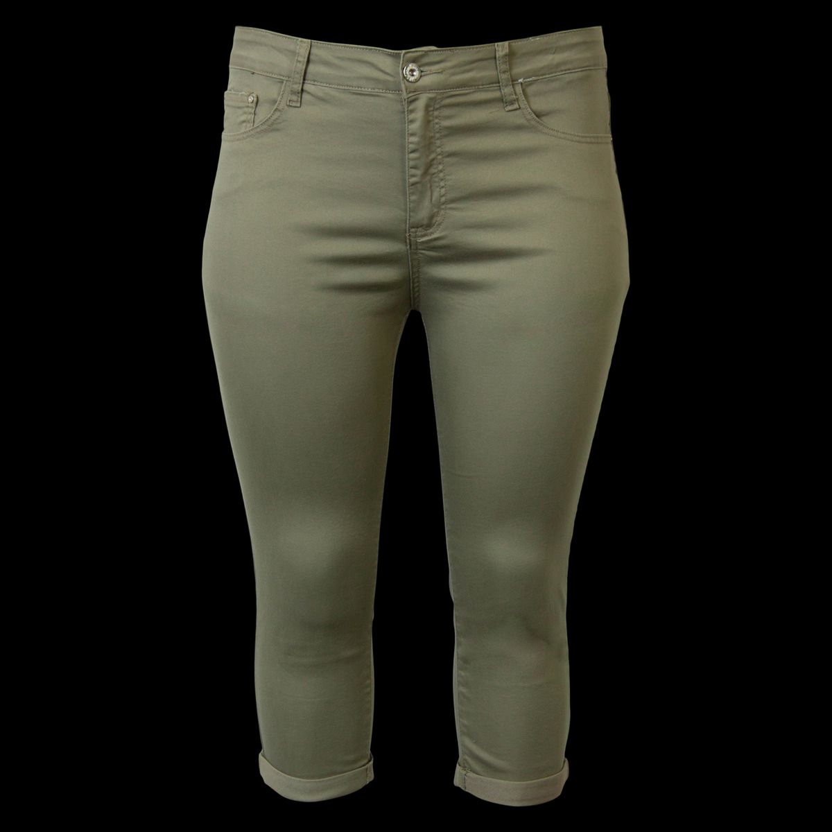 BS Jeans Dame Capri - Khaki - 42