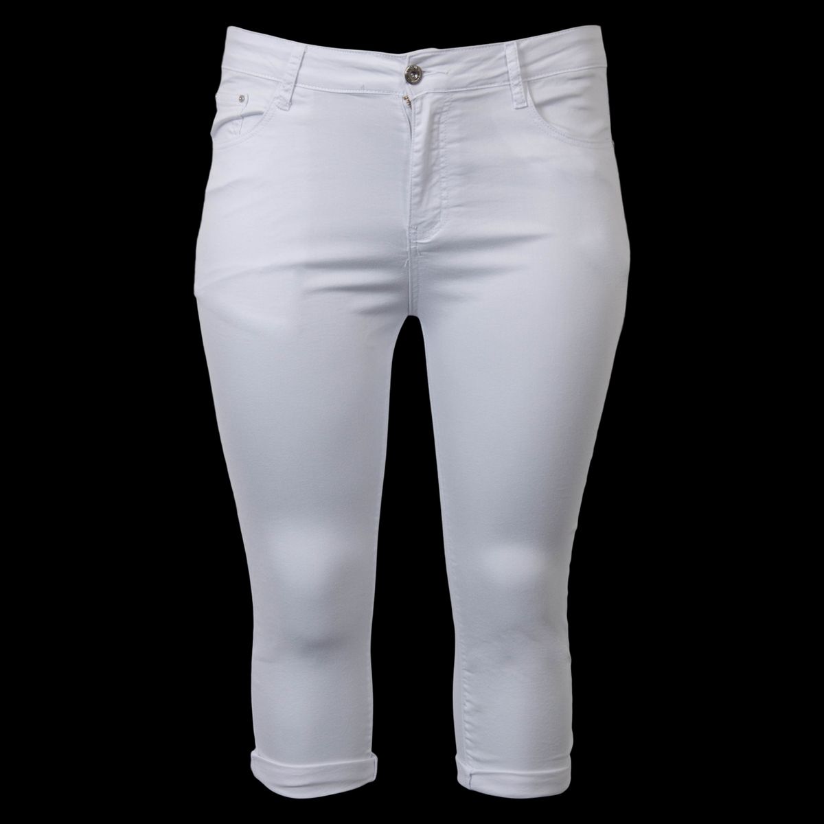 BS Jeans Dame Capri - White - 42