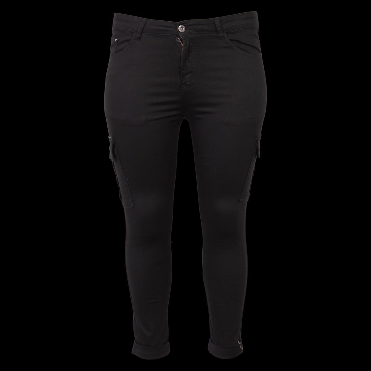 BS Jeans Dame Cargobukser - Sort - 42