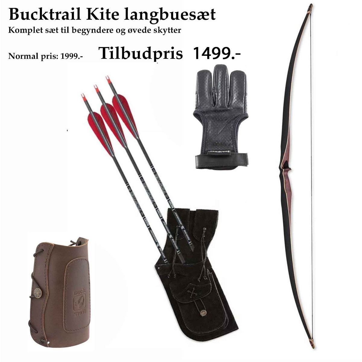 Buck Trail Kite langbue 66" -LH-30 pund