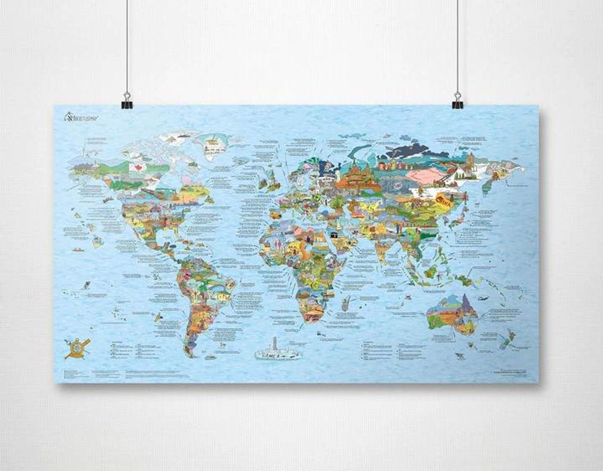 Bucketlist Map Re-Writable Plakat Awesome Maps