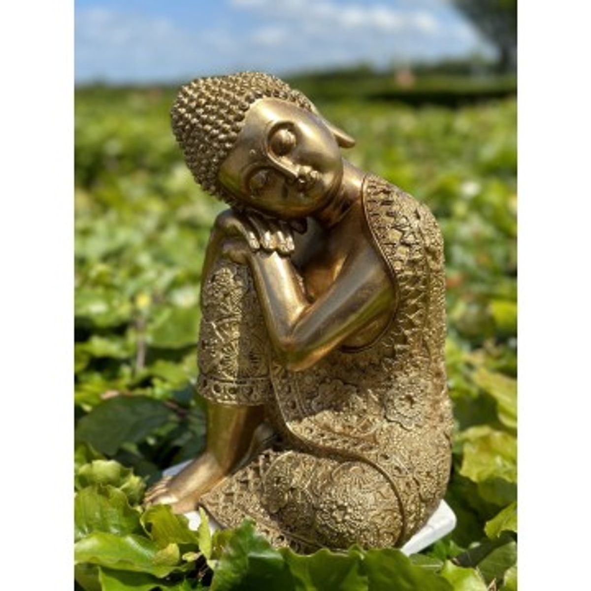 Buddha siddende Golden - Buddha statuer generelt - GodKarmaShop