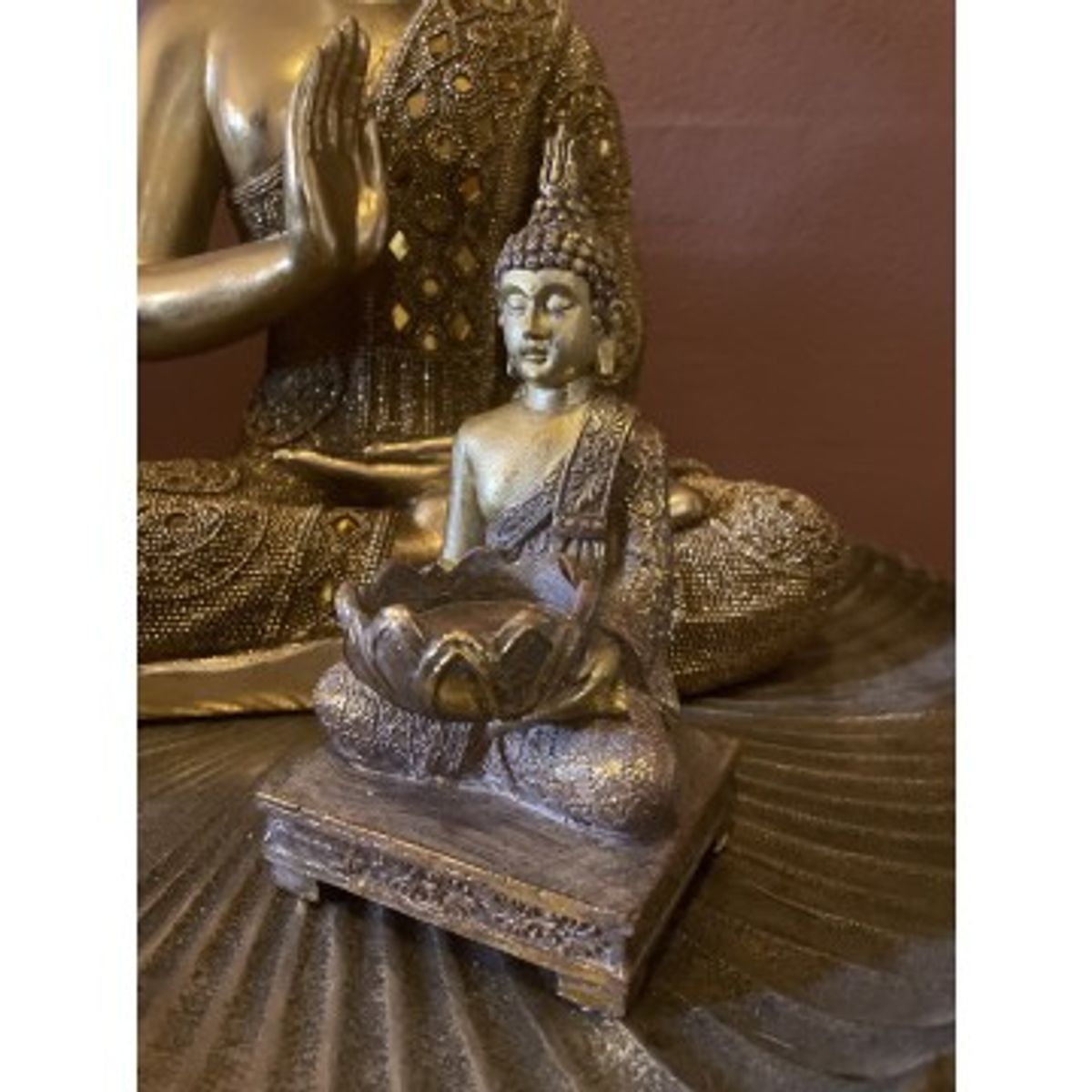 Buddha til fyrfadslys - Gold glitter - Buddha statuer generelt - GodKarmaShop