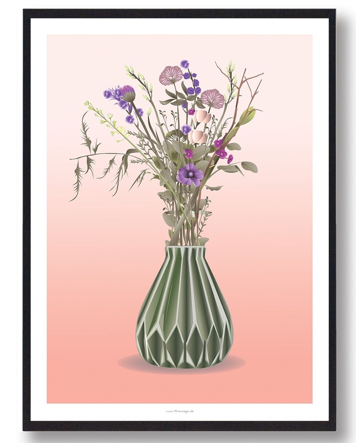 Buket i vase - plakat (Størrelse: L - 50x70cm (B2))