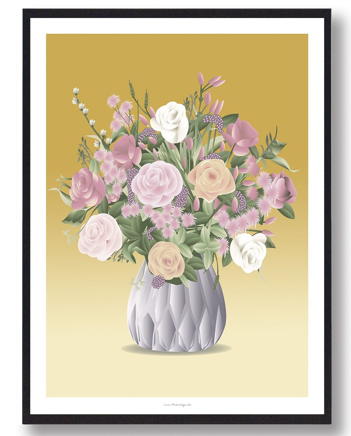 Buket i vase - plakat (Størrelse: L - 50x70cm (B2))