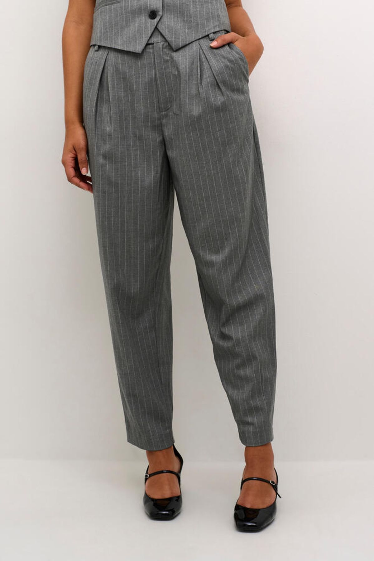 Bukser - KAdori - Dark Grey Pinstripe - Kaffe