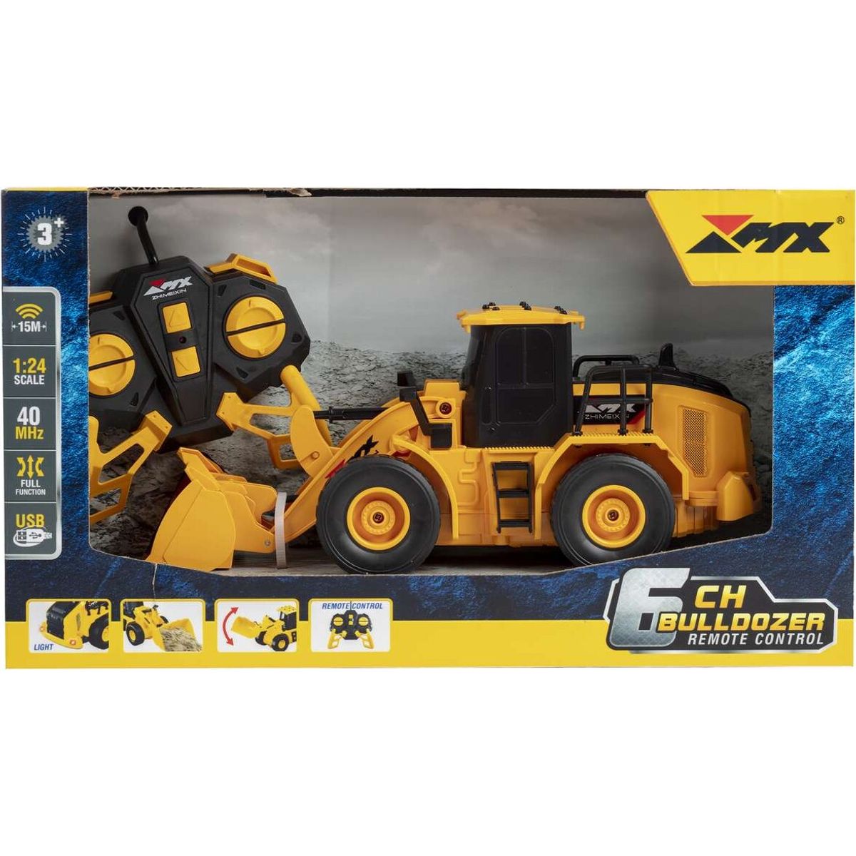 Bulldozer R/c 1:24 2,4ghz, 3,7v 500mah, 6 Channels - Z6810a - Mx