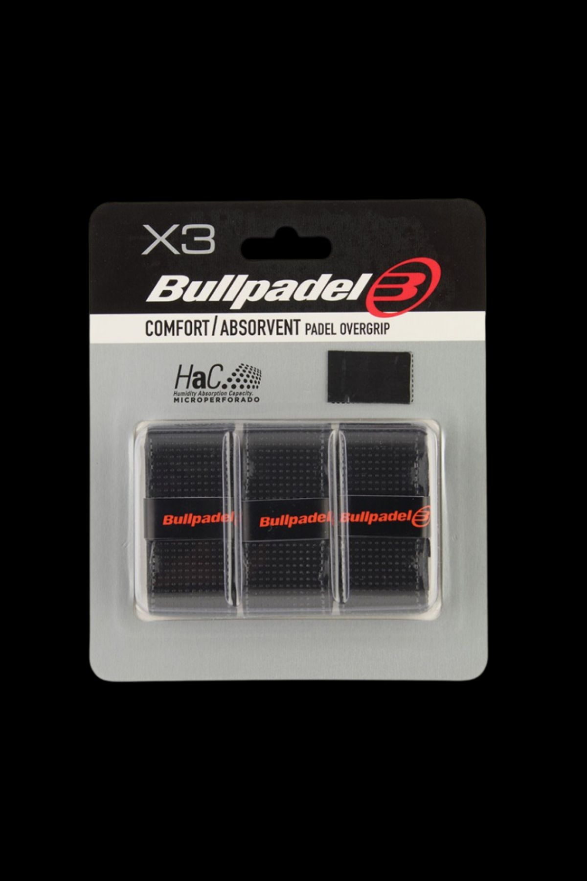 Bullpadel Overgrip - Komfort / Absorvent - Sort - Overgrip