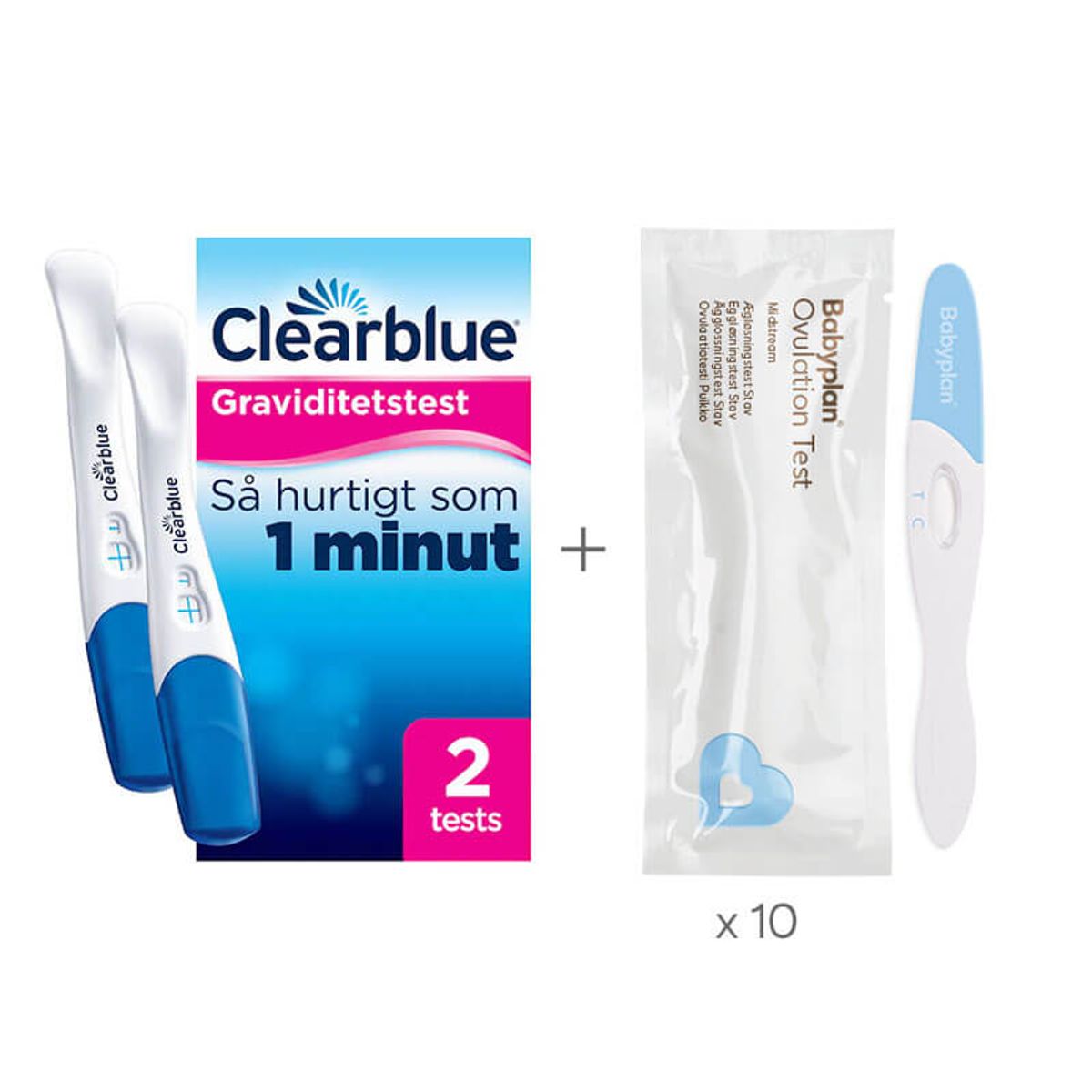 Bundle med Clearblue Graviditetstest + Babyplan Ægløsningstest Stav