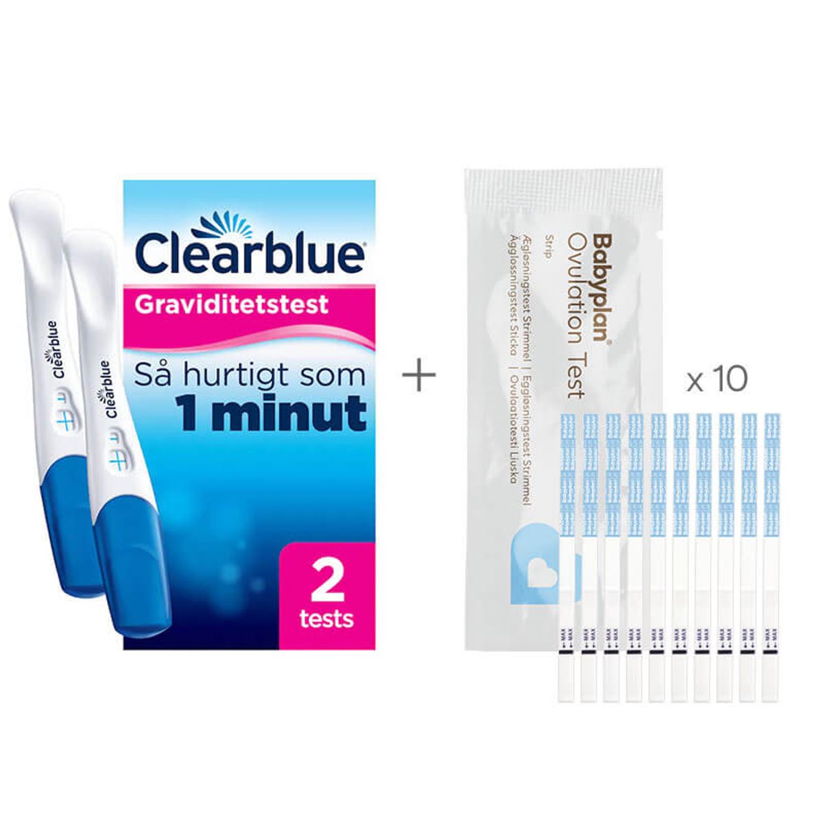 Bundle med Clearblue Graviditetstest + Babyplan Ægløsningstest Strimmel