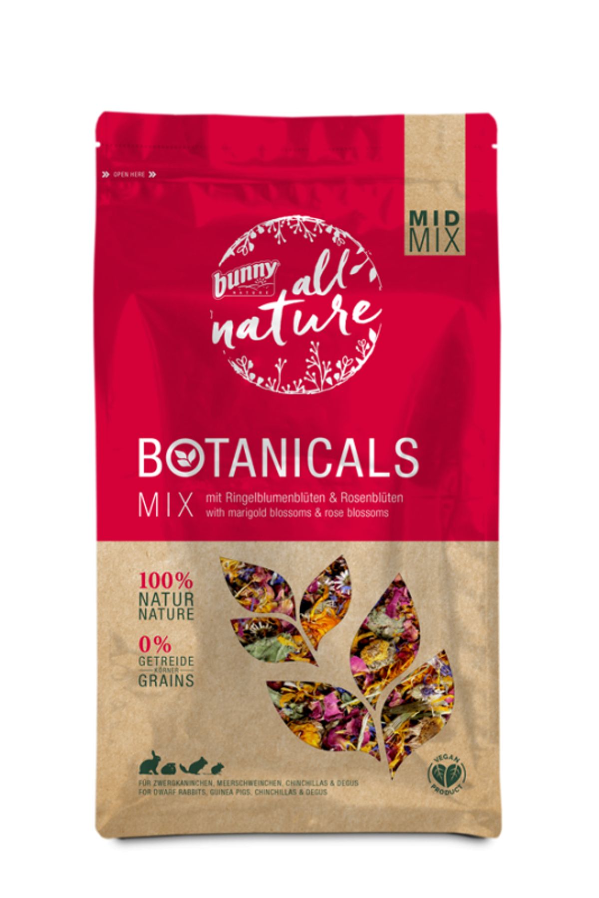 Bunny Nature Botanicals Mid Mix - Med Morgenfrueblomster & Rosenblomster - 130g