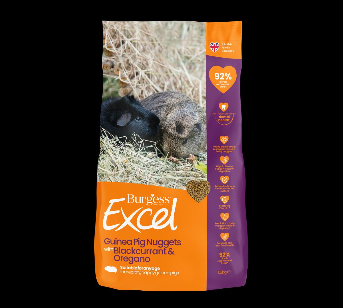 Burgess Excel Marsvin Solbær & Oregano 1,5 kg