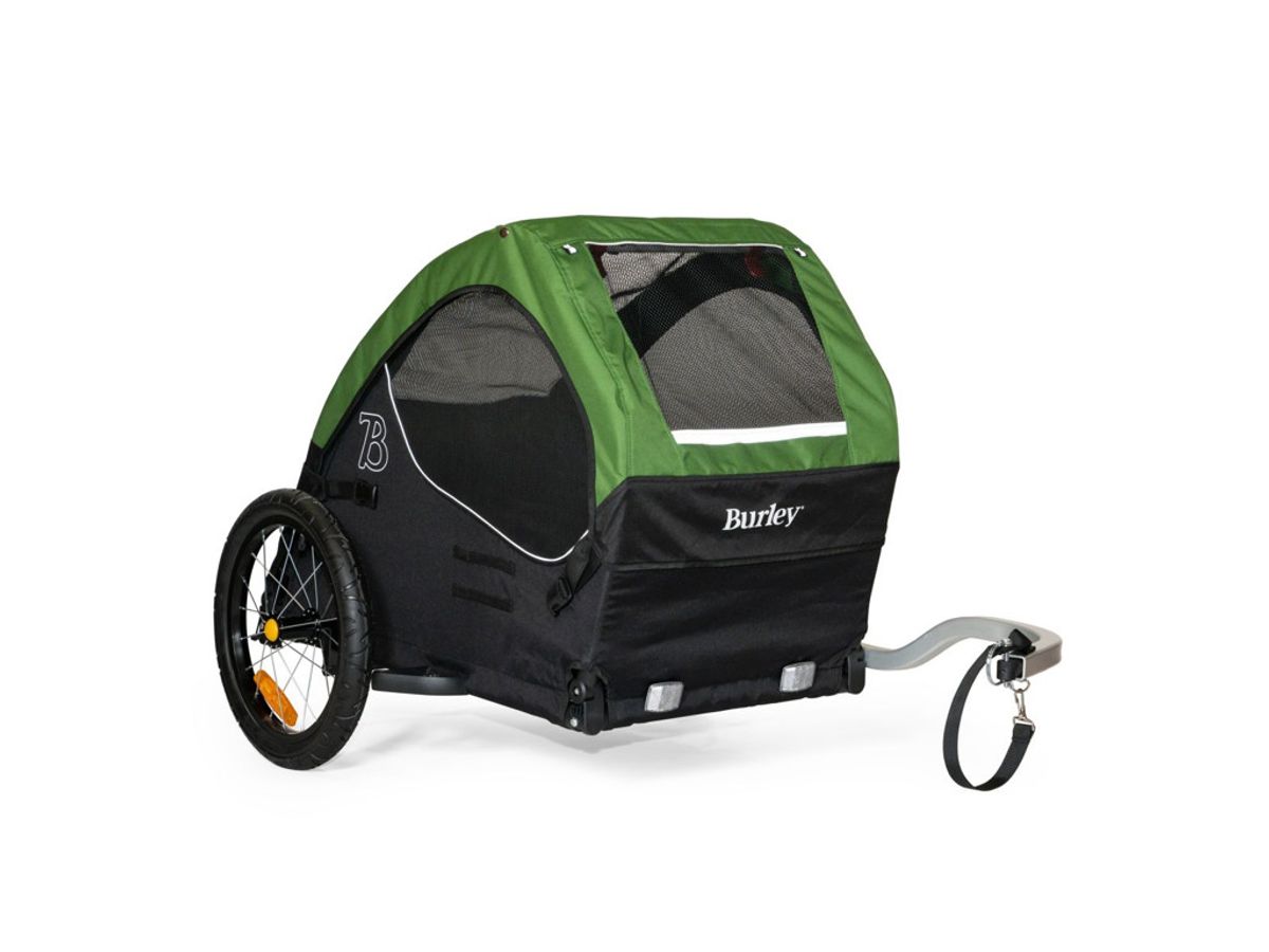 Burley Dog Tail Wagon - Hunde Cykeltrailer - Sort/Grøn