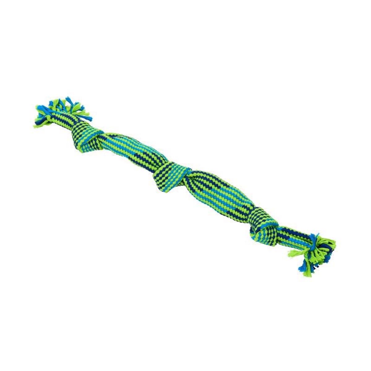 BUSTER Colour Squeak Rope, blå/lime, L, 58 cm