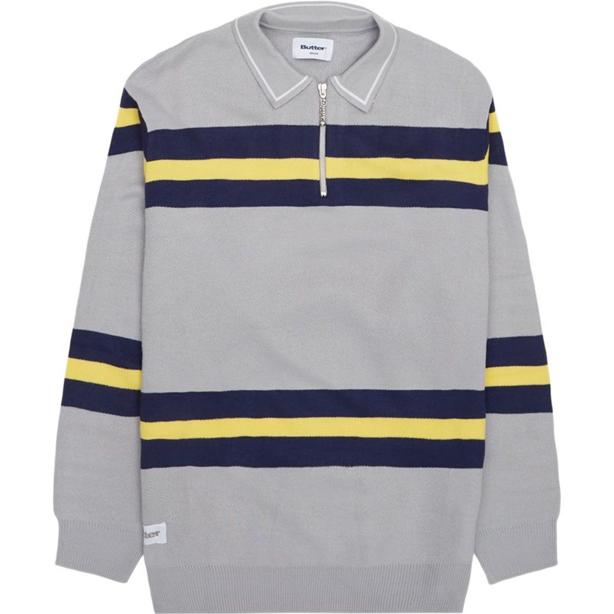 Butter Goods Polo Knit Sweater Strik Grå