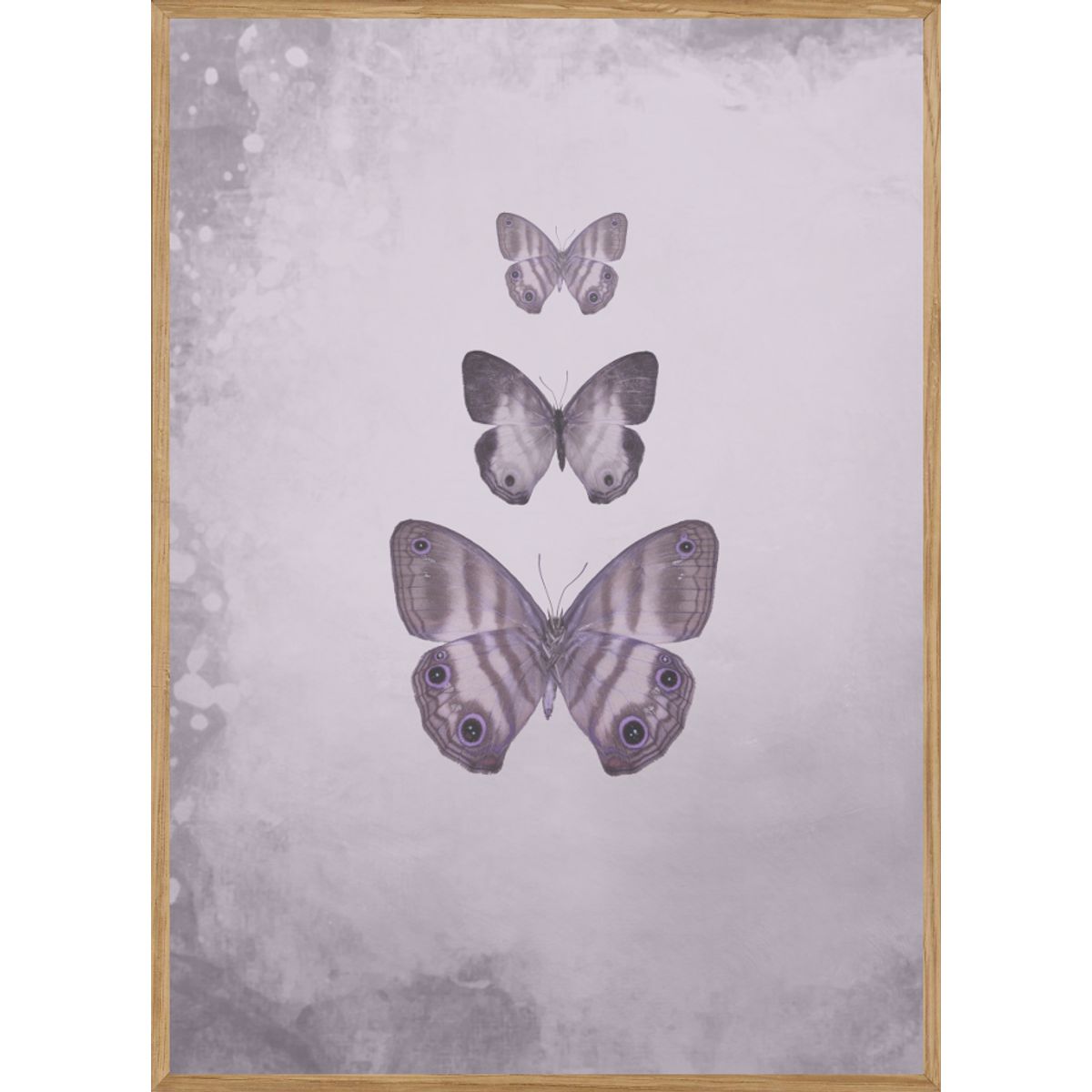 BUTTERFLIES - ROSA - BØRNEPLAKAT A4 ( 21 x 29,7cm) - BØRN > BØRNEPLAKATER - Living Nature