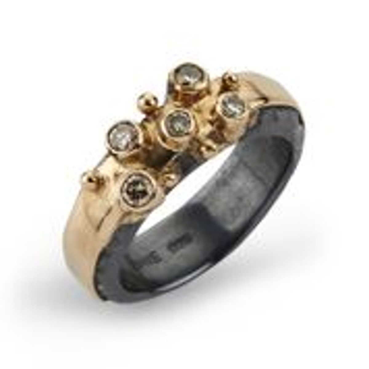 By Birdie Hamilton Sterling Sølv Ring med 14 Karat Guld Og 0,45 Carat Diamanter