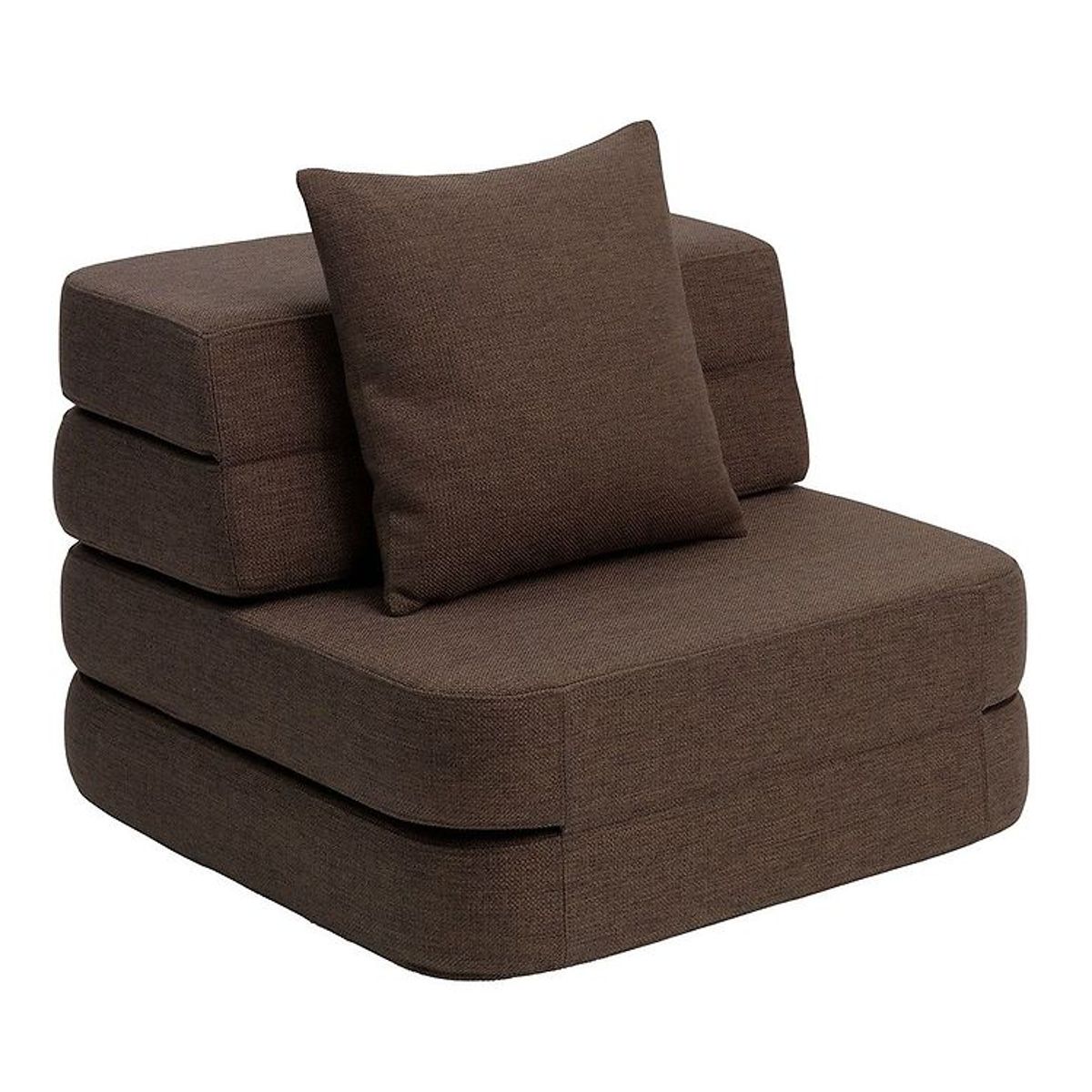 by KlipKlap Foldesofa - 3 Fold Single - 70 cm - Brown/Sand