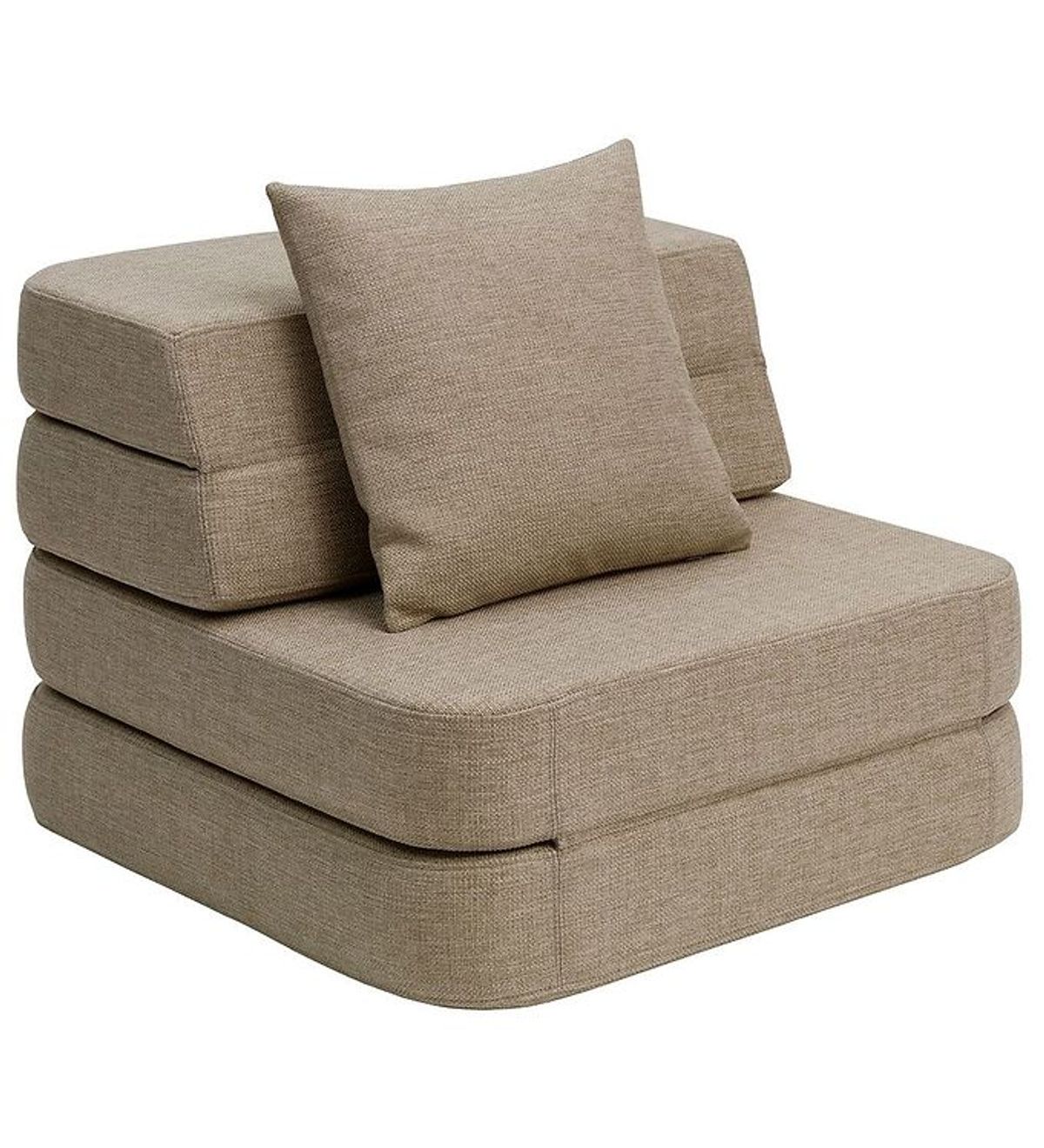 by KlipKlap Foldesofa - 3 Fold Single - 70 cm - Sand/Sand