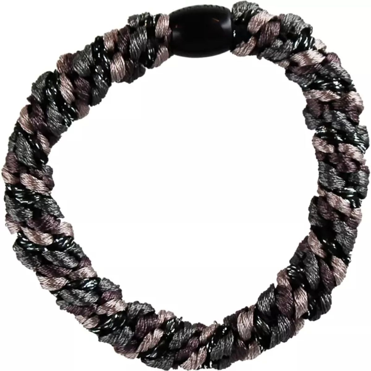 By Stær BRAIDED Hairtie - Multi Black/ Dark Grey Glitter