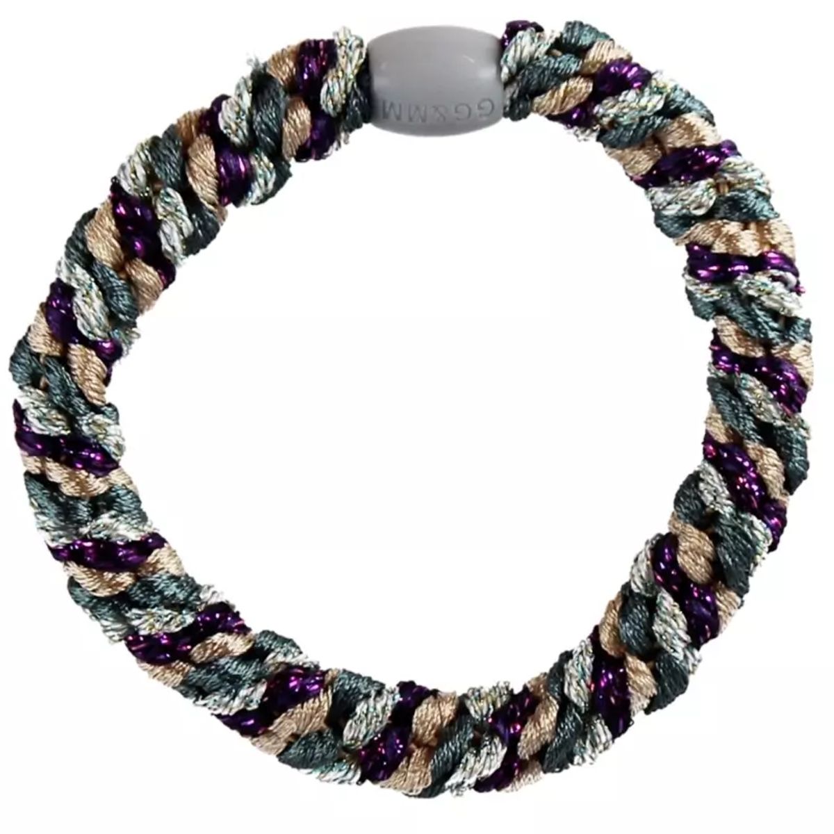 By Stær BRAIDED Hairtie - Multi Purple/ Grey Glitter