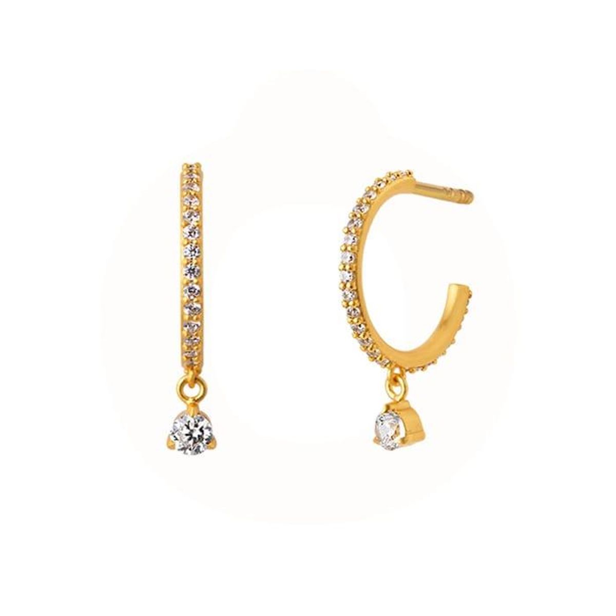 byBiehl - Mini Sparkle Dangling hoops 4-034a-GP