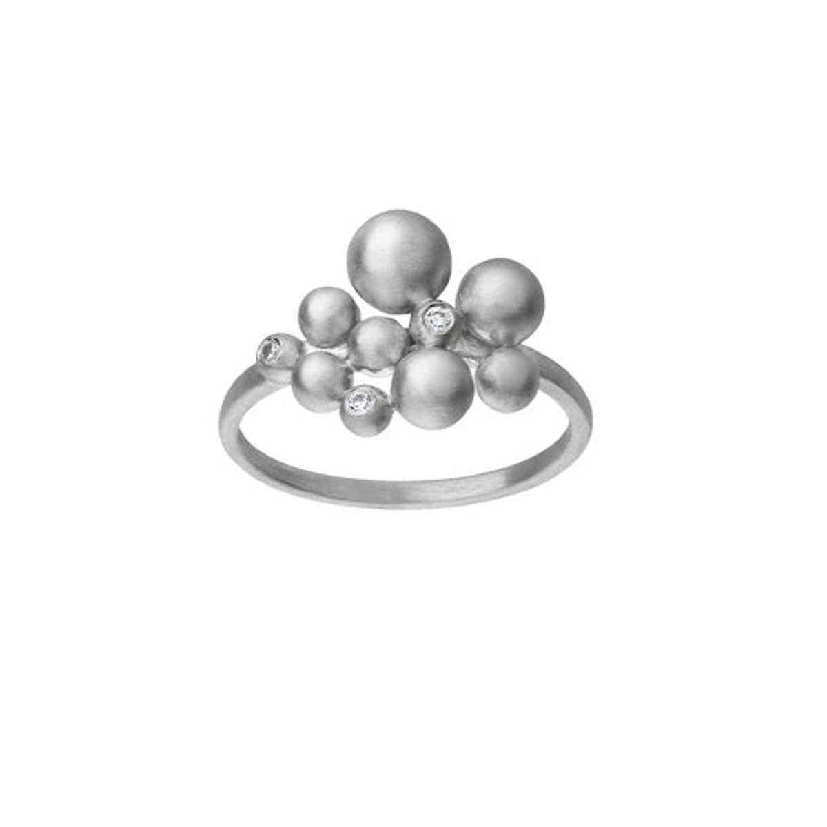 byBiehl Ring - Sølv pebbles ring med zirkonia - 5-3801A-R