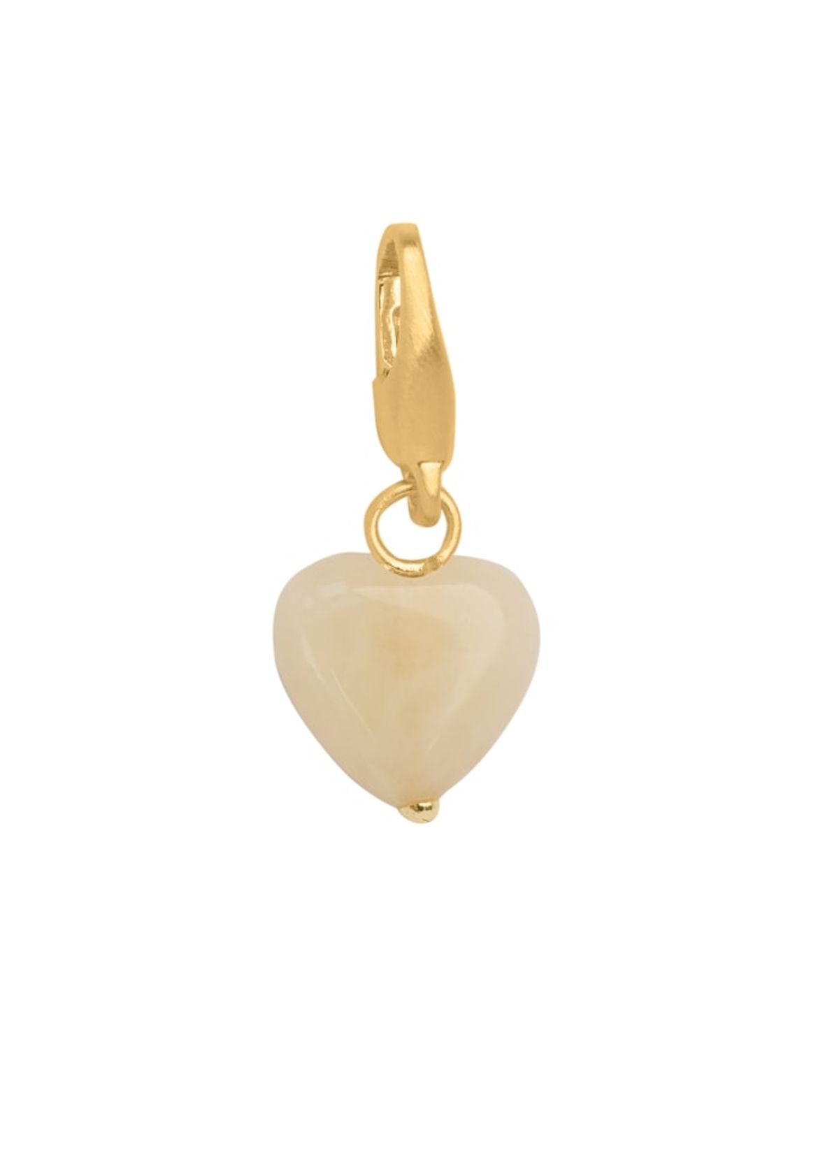 byBiehl Soft Heart Forgyldt Metalblanding Charm med Gul Jade