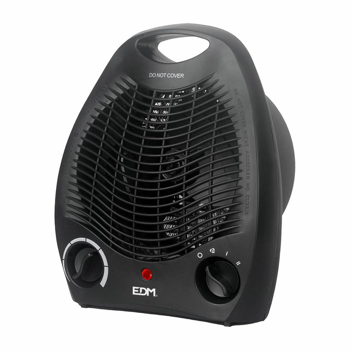 Bærbar mini el-varmer EDM Sort 1000 - 2000 W