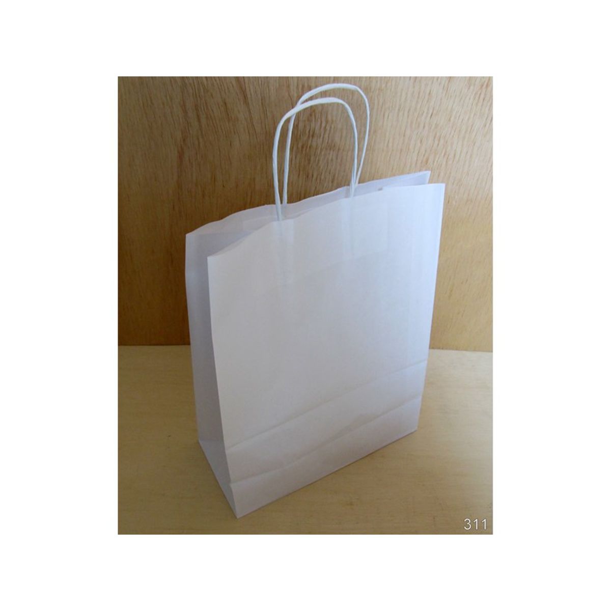 Bærepose Papir Hvid 260x120x350mm 16 Liter med Snoet Hank 250 stk