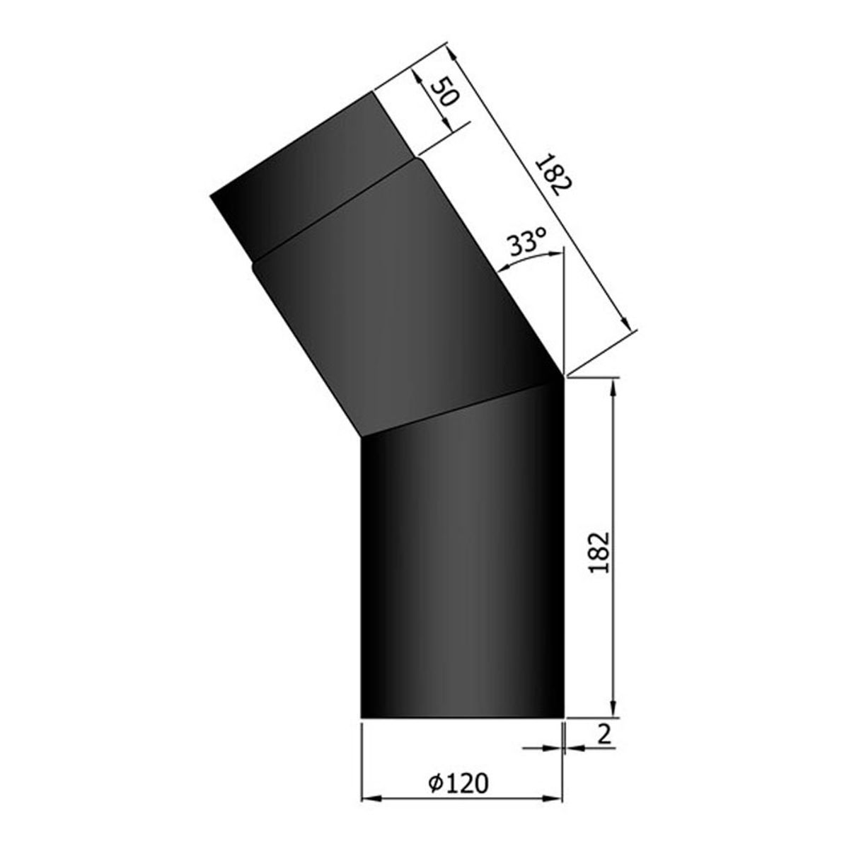 Bøjning 33 ° Ø120 mm