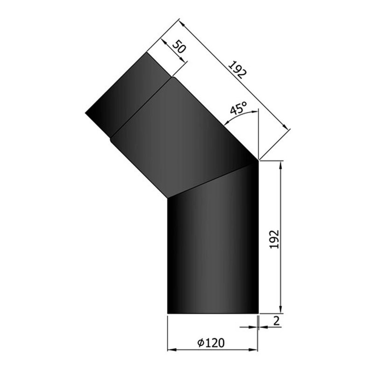 Bøjning 45 ° Ø120 mm