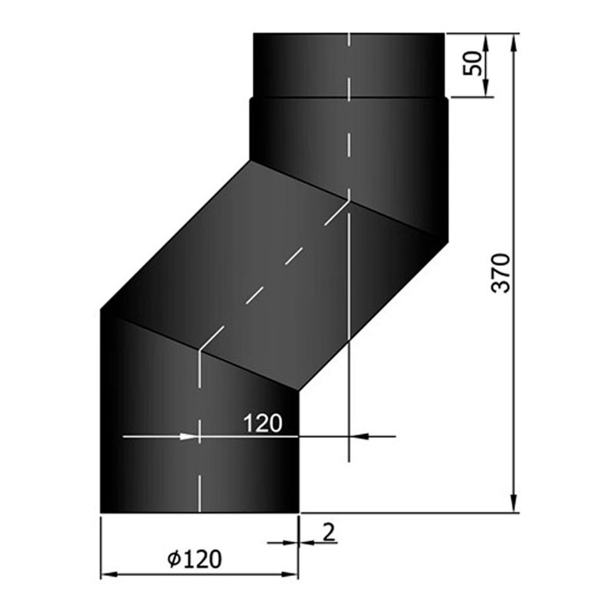 Bøjning S Forskyder 120 mm Ø120 mm