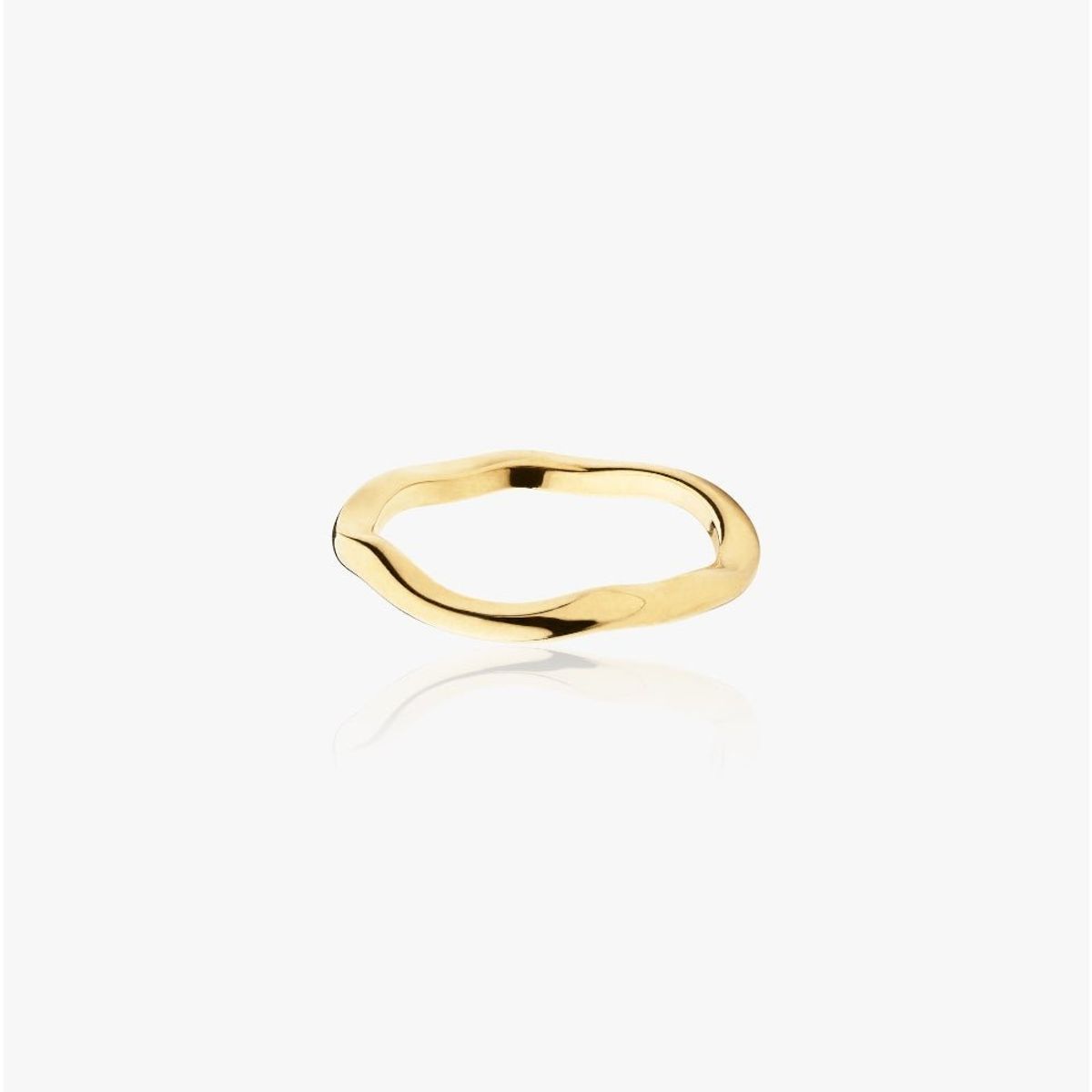 Bølge Wave Ring 2mm 14K Guldbelagt