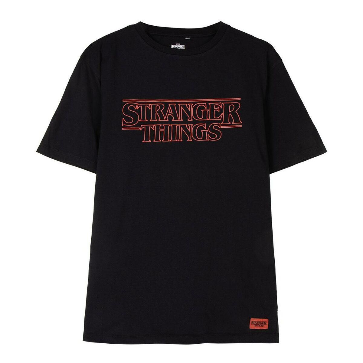 Børne Kortærmet T-shirt Stranger Things Sort XS