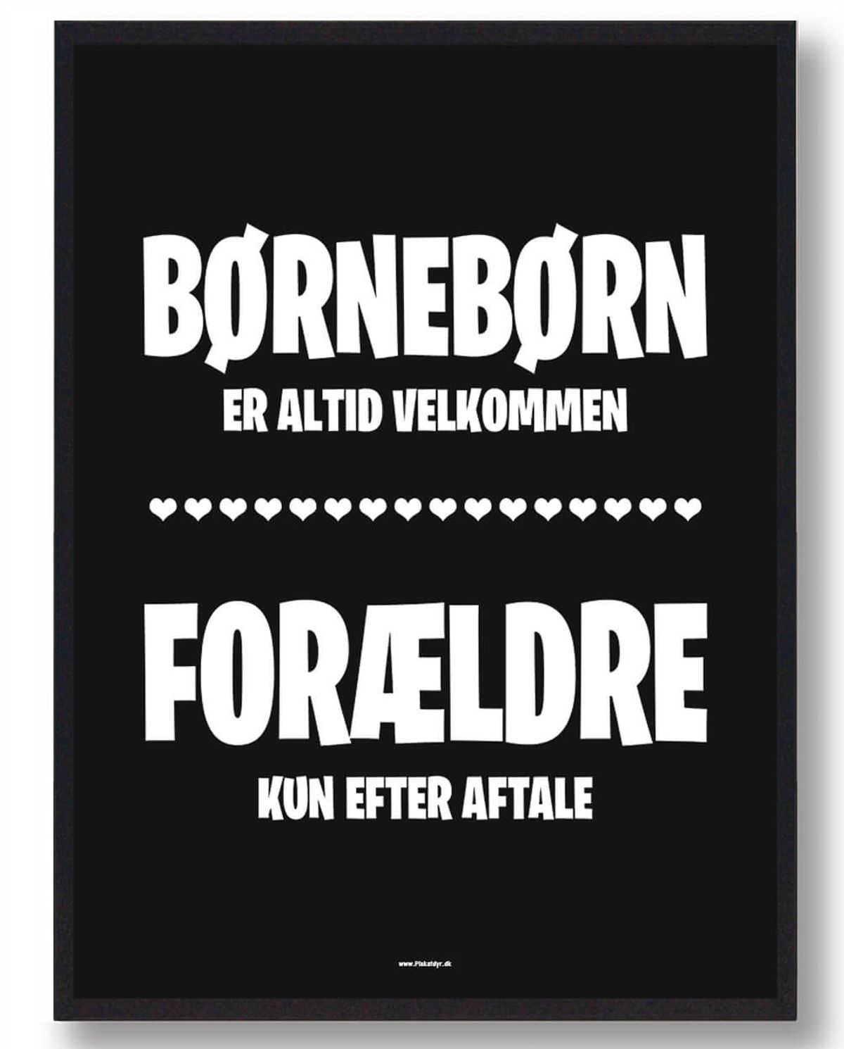 Børnebørn er velkommen - plakat (sort) (Størrelse: L - 50x70cm (B2))