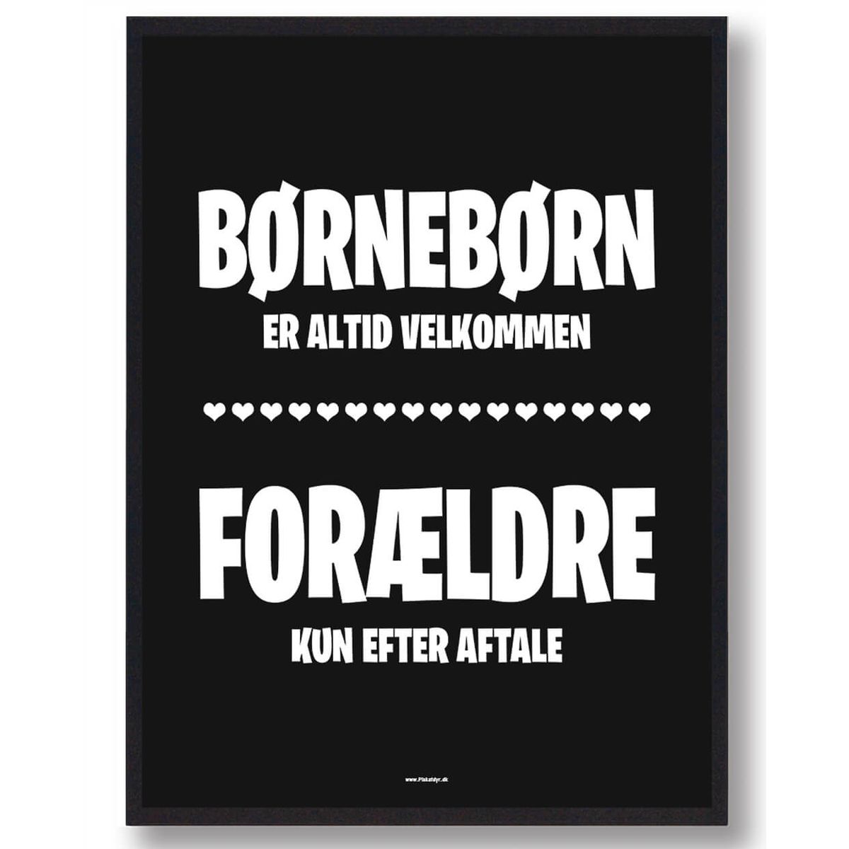 Børnebørn er velkommen - plakat (sort) (Størrelse: M - 30x40cm)