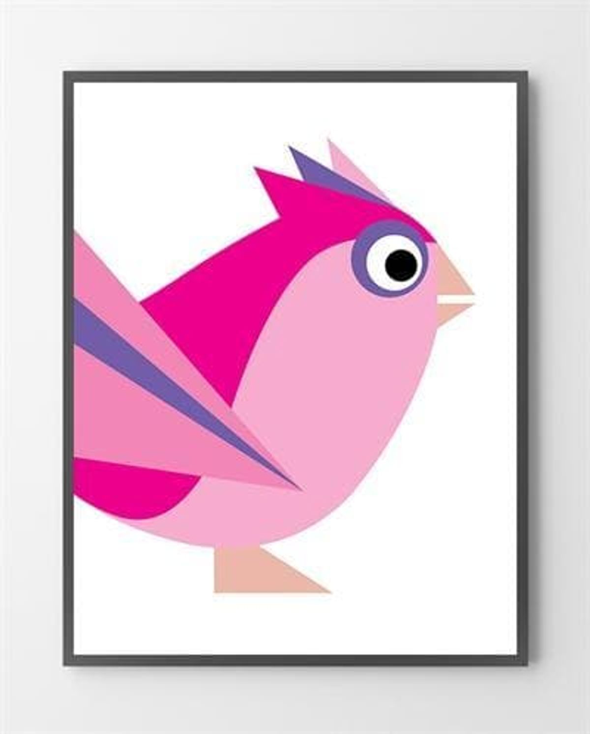 Børneplakater - Birdy Pink - 30x40 cm.