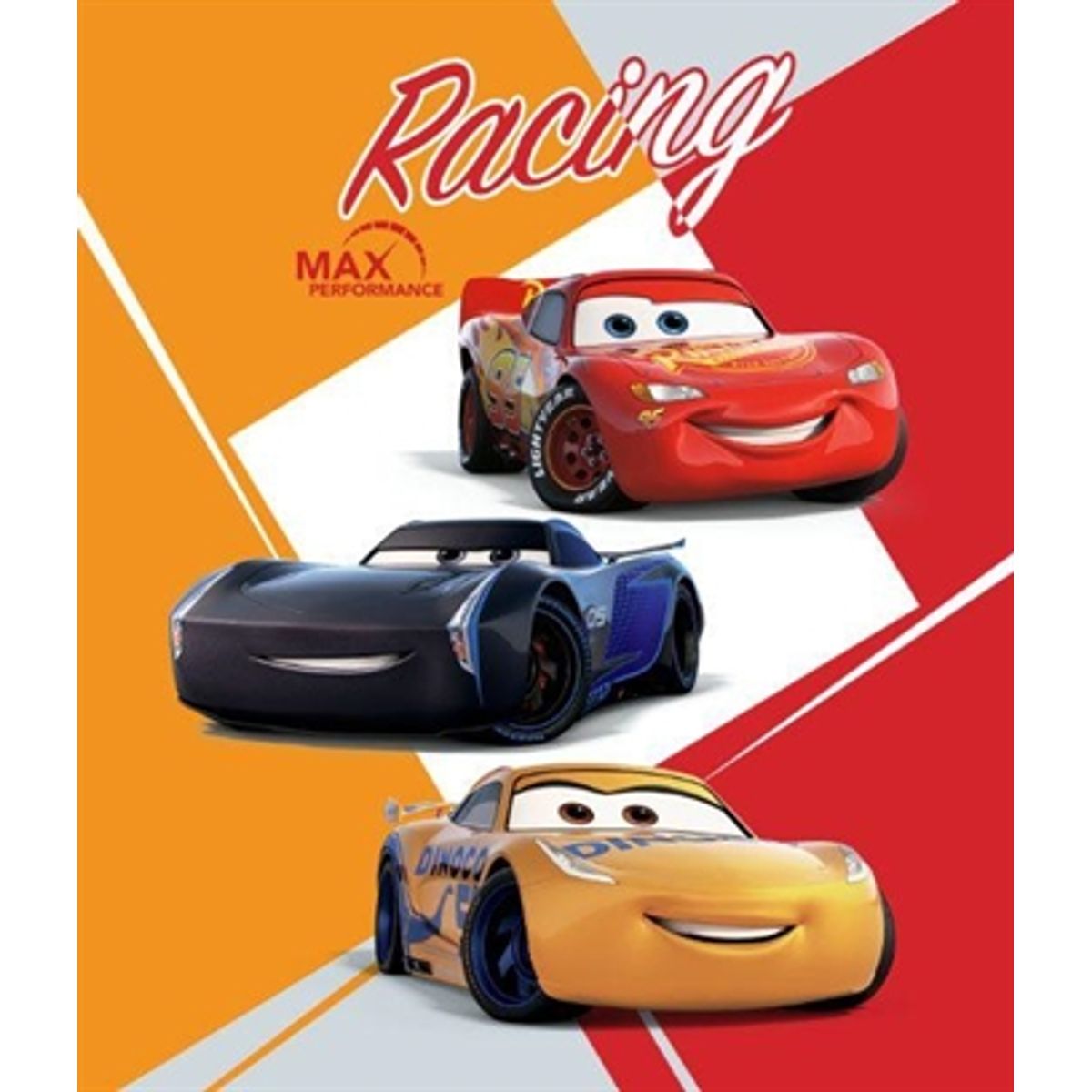 Børnetæppe - Cars 3 - 120x140 cm - Blødt og lækkert Fleece tæppe - Borg Living