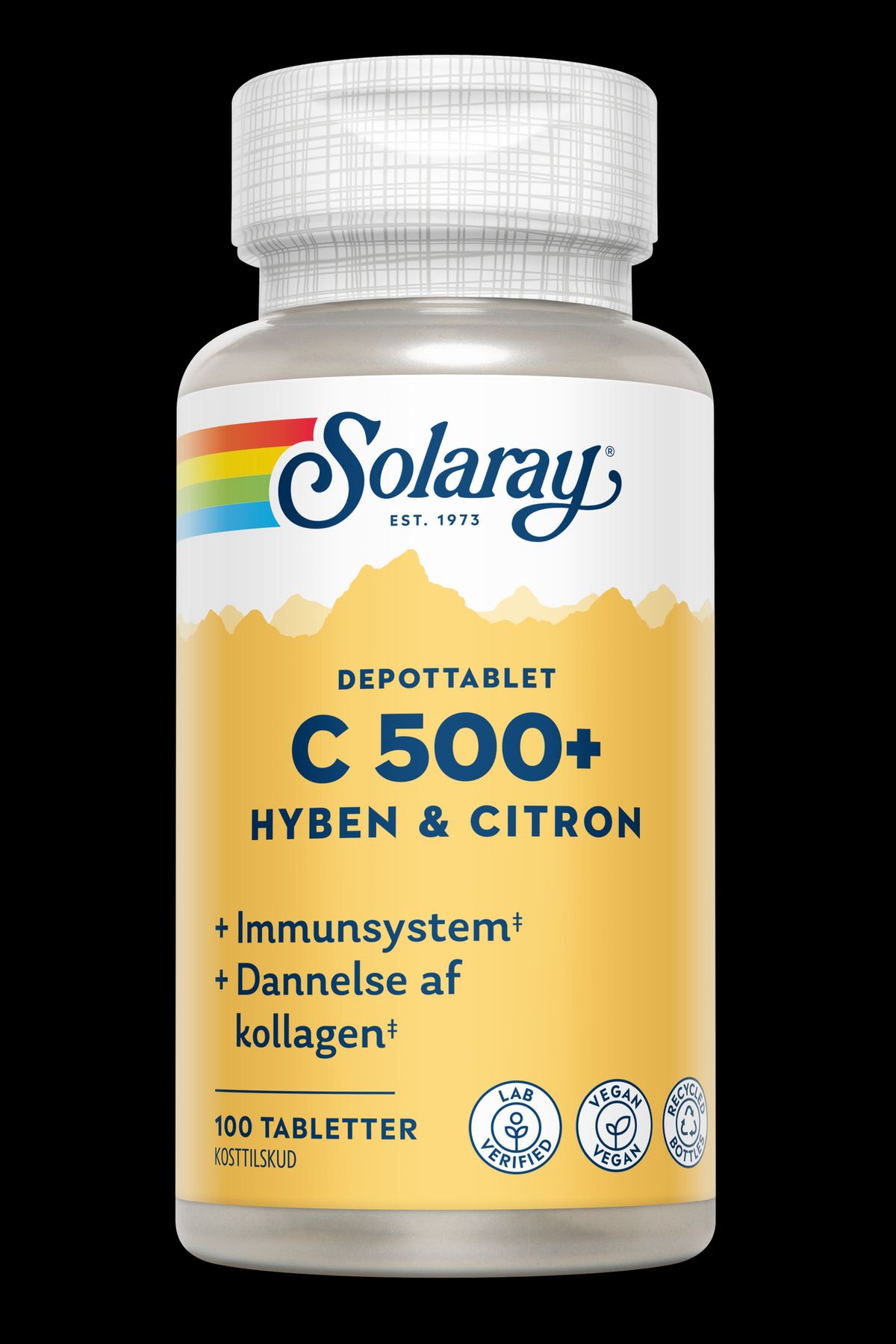 C-vitamin C500+ hyben, citron Solaray - 100 tabletter