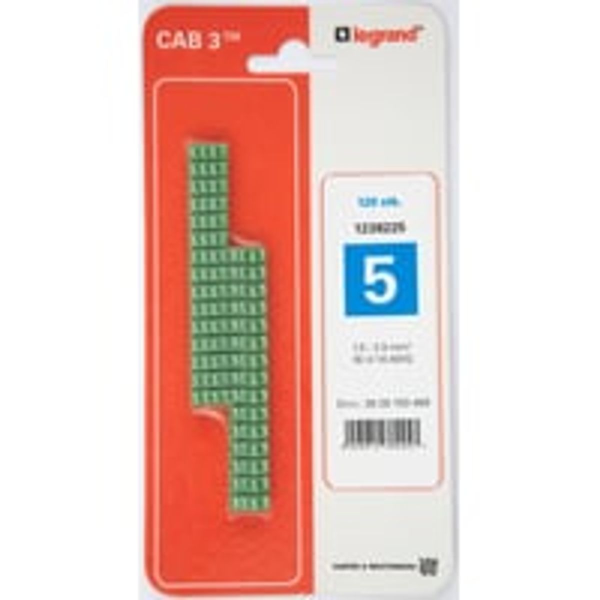 CAB3 Ledningsmrke 1,5-2,5 mm mrket: 5 (P120) - 120 stk