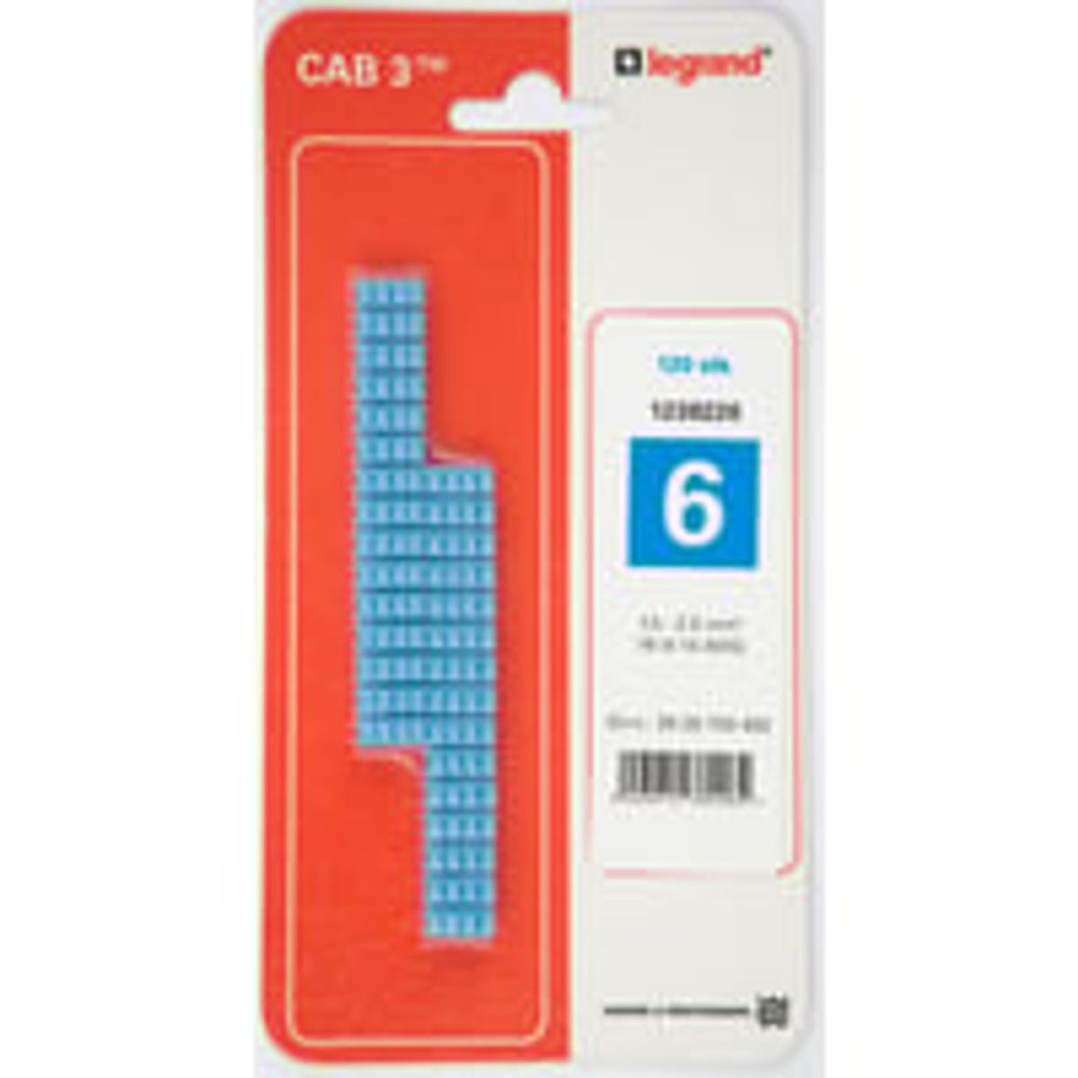 CAB3 Ledningsmrke 1,5-2,5 mm mrket: 6 (P120) - 120 stk