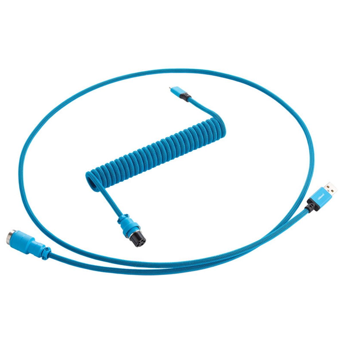 CableMod Pro Coiled Keyboard Cable USB A to USB Type C, Spectrum Blue - 150cm