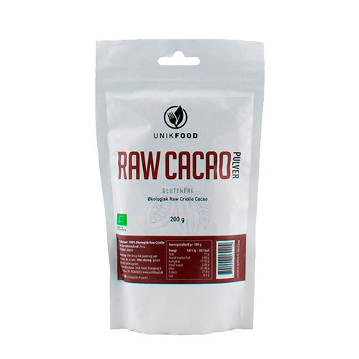 Cacao pulver raw Økologisk - 200 gram - Diet Food